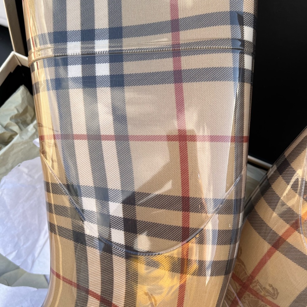 Burberry Checkered Waterproof Boots - Picture 2 of 8